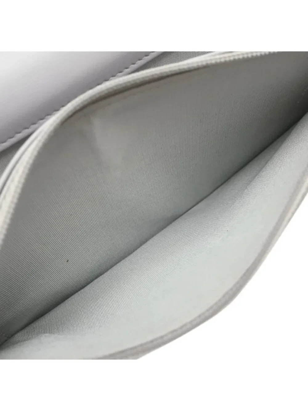 Chanel Chain Wallet Deauville Canvas Leather Gray Silver Logo CC Shoulder Bag 24